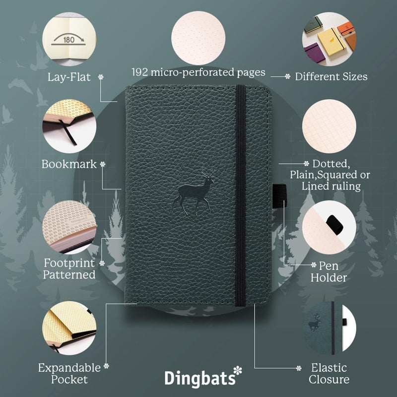 Dingbats* Notebooks Dingbats* - Wildlife A6 Lined Pocket Notebook - PU Leather Hardcover Small Journal for Work  Travel - Pocket  Elastic Closure  Pen Holder  Bookmark - Image 3